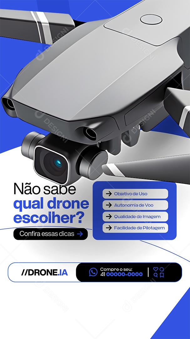 Story Loja de Drones Não Sabe Qual Drone Escolher Social Media PSD Editável