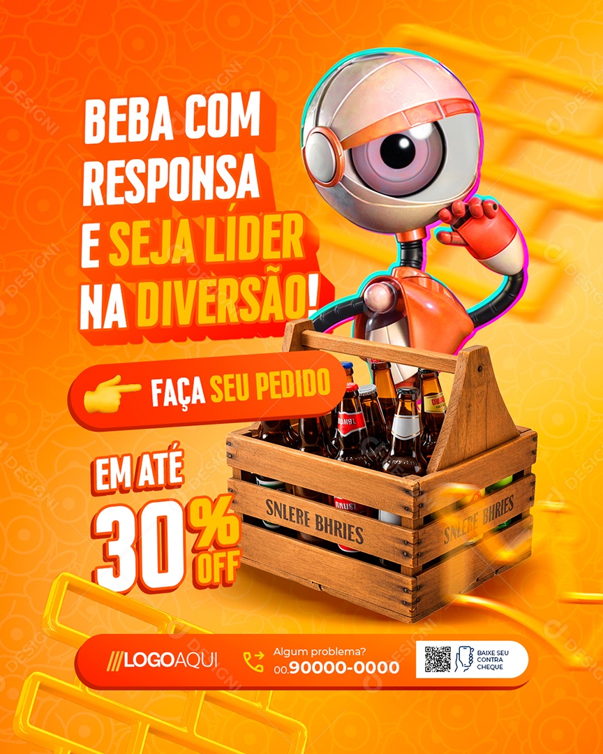 BBB Cervejaria Beba com Responsa e Seja Líder na Diversão Social Media PSD Editável