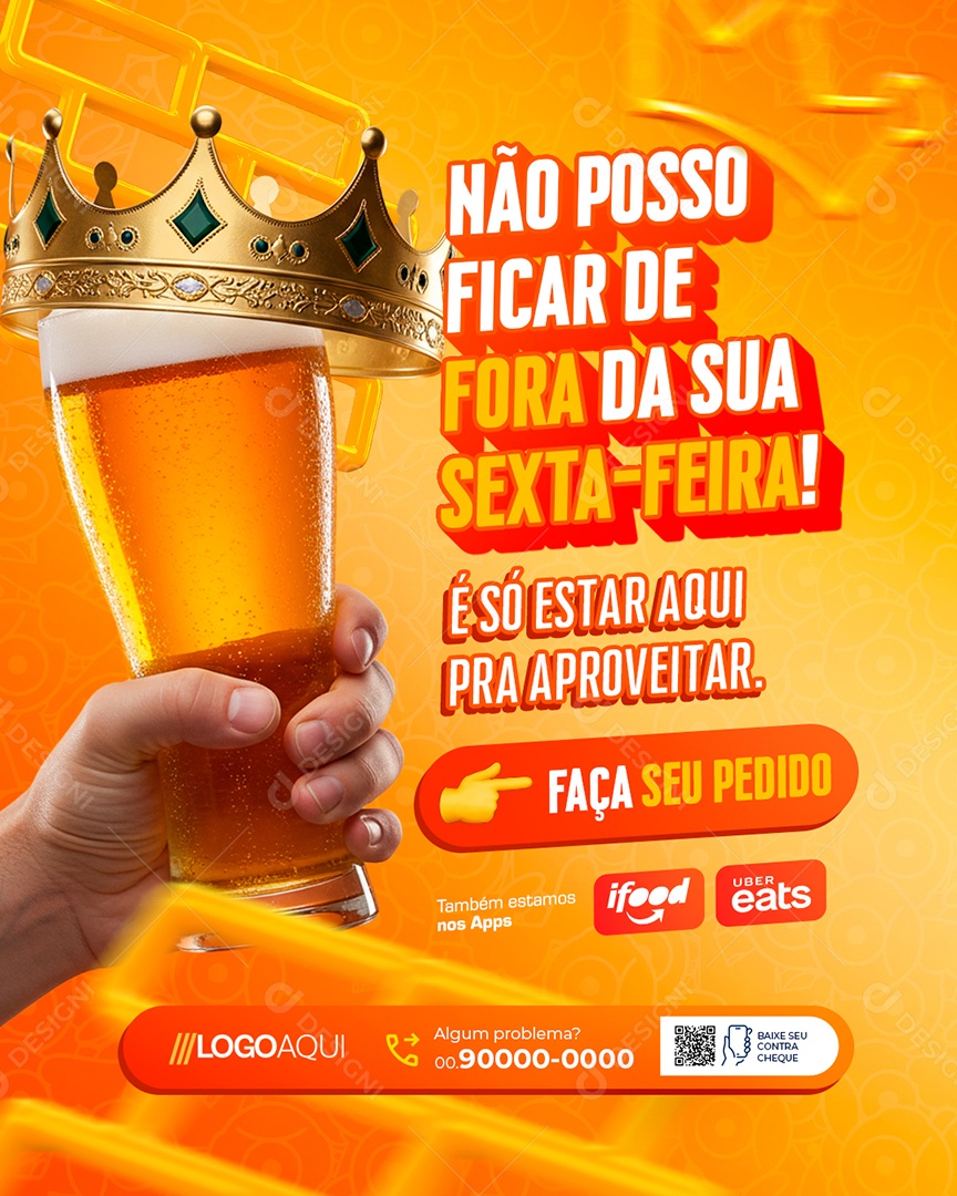 BBB Cervejaria Não Posso Ficar de Fora da Sua Sexta Feira Social Media PSD Editável