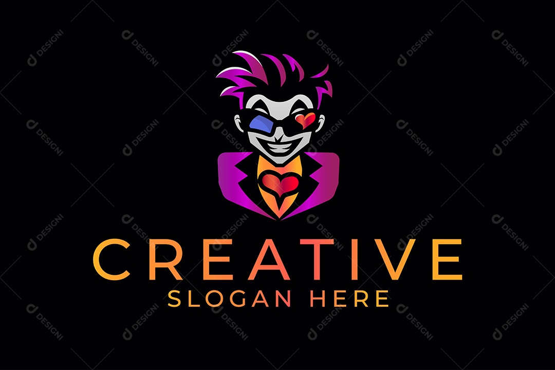 Modelo de Logotipo com Personagem PNG + AI Editável