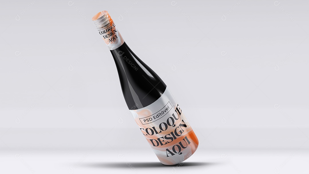 Garrafa de Vidro Mockup PSD Editável