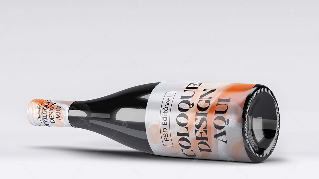 Garrafa de Vidro Mockup PSD Editável