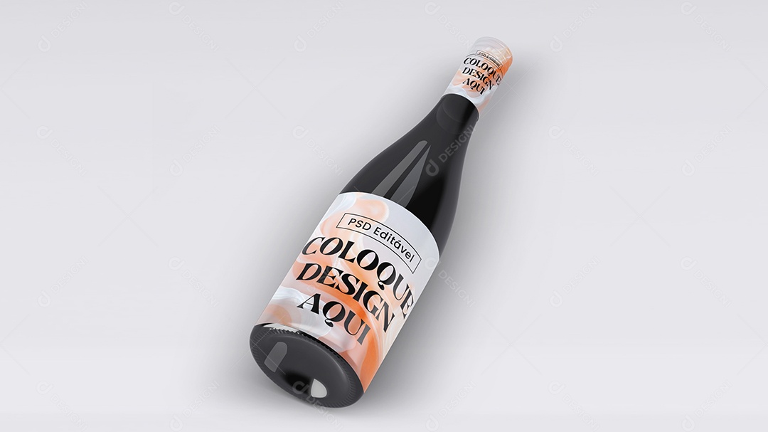 Garrafa de Vidro Mockup PSD Editável