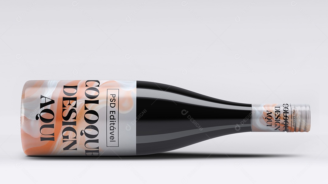 Garrafa de Vidro Mockup PSD Editável