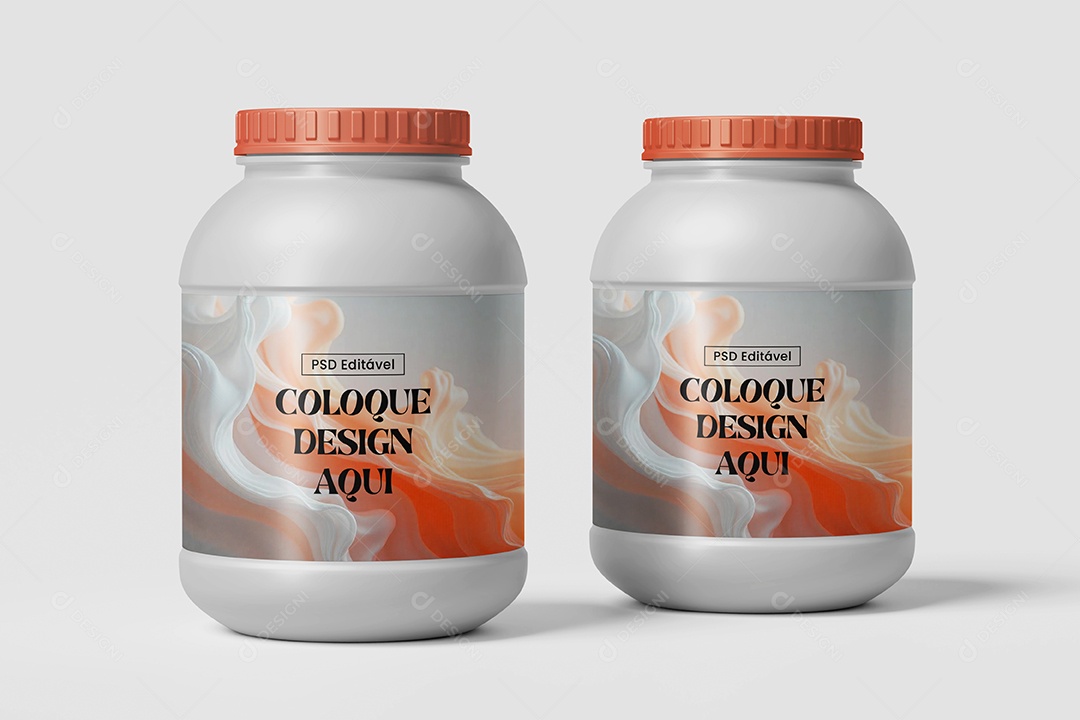 Mockup Pote de Proteína PSD Editavél