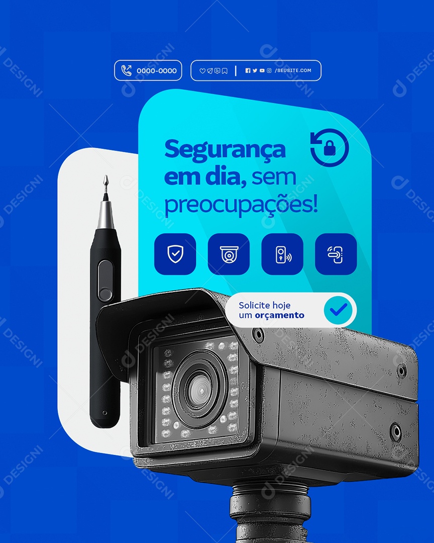 Segurança em Dia Sem Preocupações Social Media PSD Editável