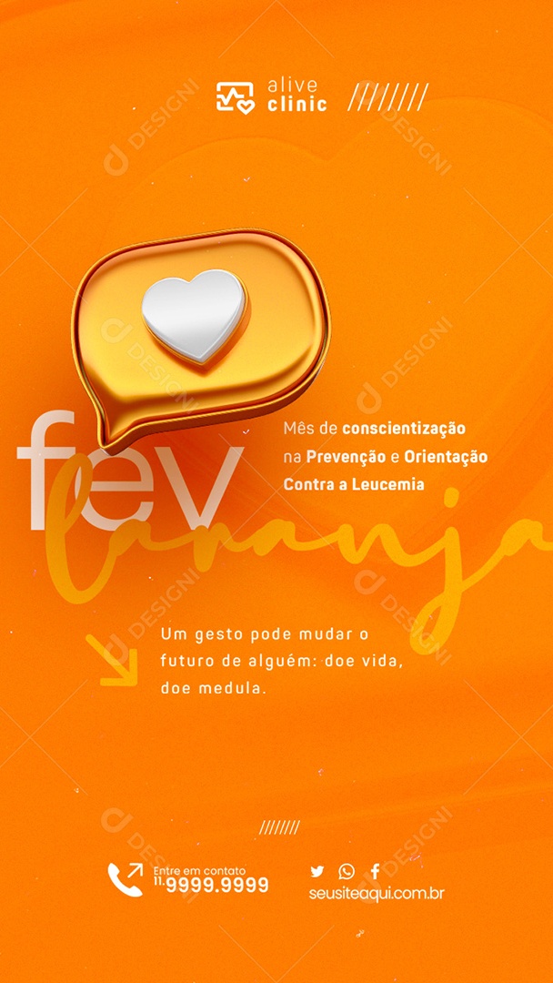 Story Fevereiro Laranja Um Gesto Pode Mudar o Futuro de Alguém Social Media PSD Editável