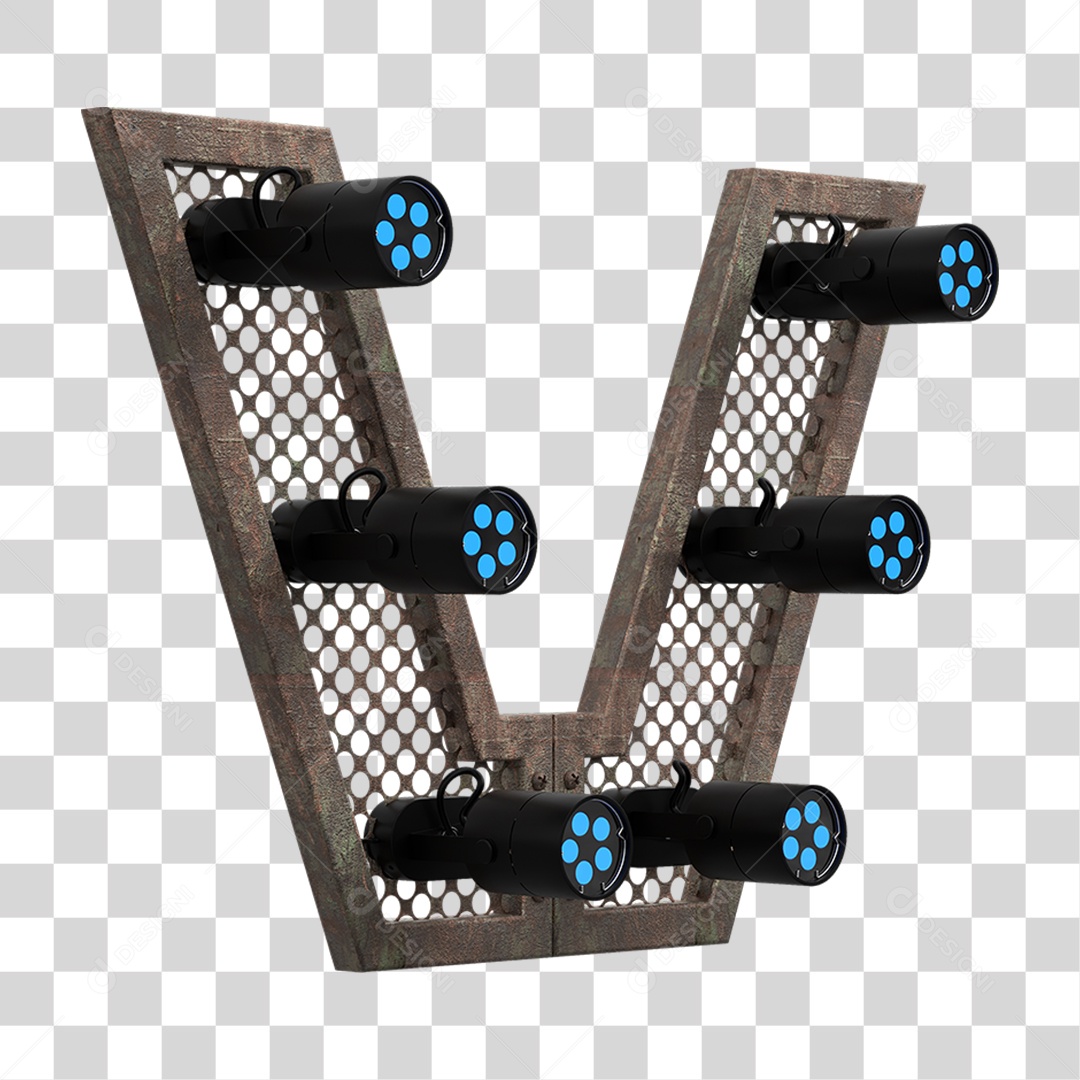 Elemento 3D Kit Painel de Luz PNG Transparente