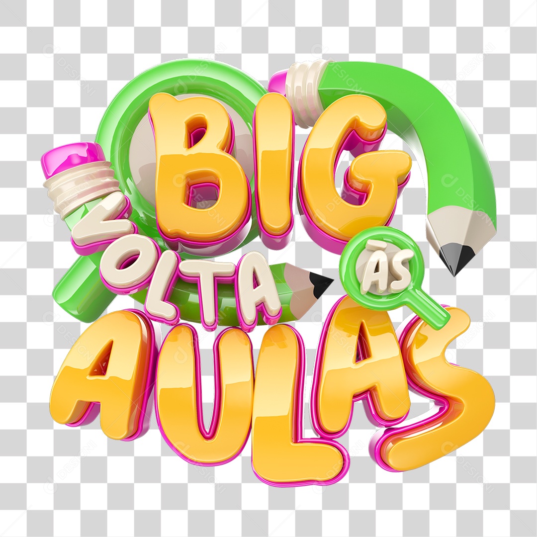 Selo 3D Big Volta ás Aulas PNG Transparente