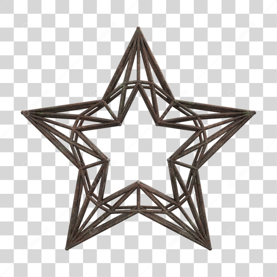 Elemento 3D Kit Painel de Luz Estrela PNG Transparente