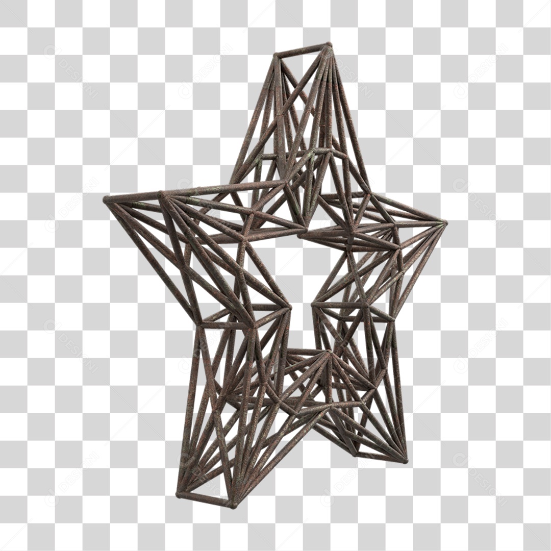 Elemento 3D Kit Painel de Luz Estrela PNG Transparente