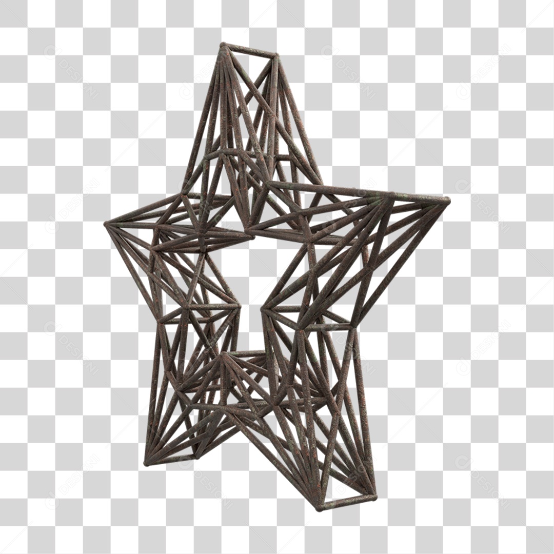 Elemento 3D Kit Painel de Luz Estrela PNG Transparente