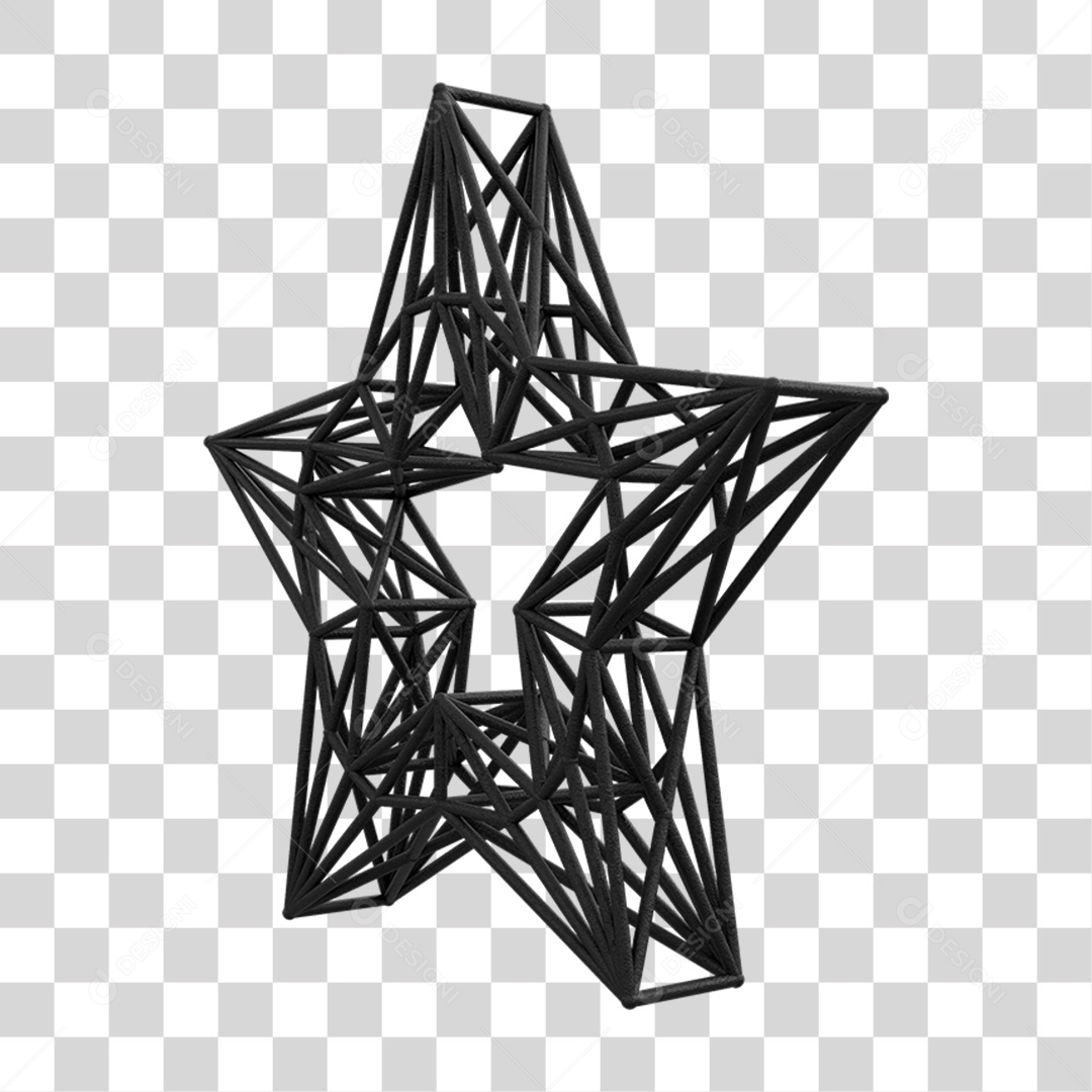 Elemento 3D Kit Painel Estrela PNG Transparente