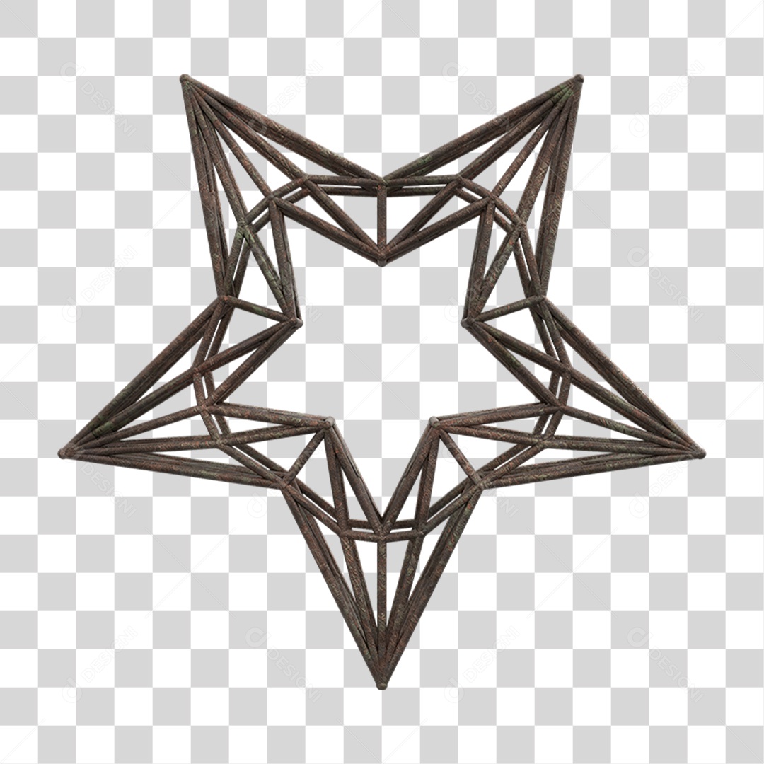 Elemento 3D Kit Painel Estrela PNG Transparente