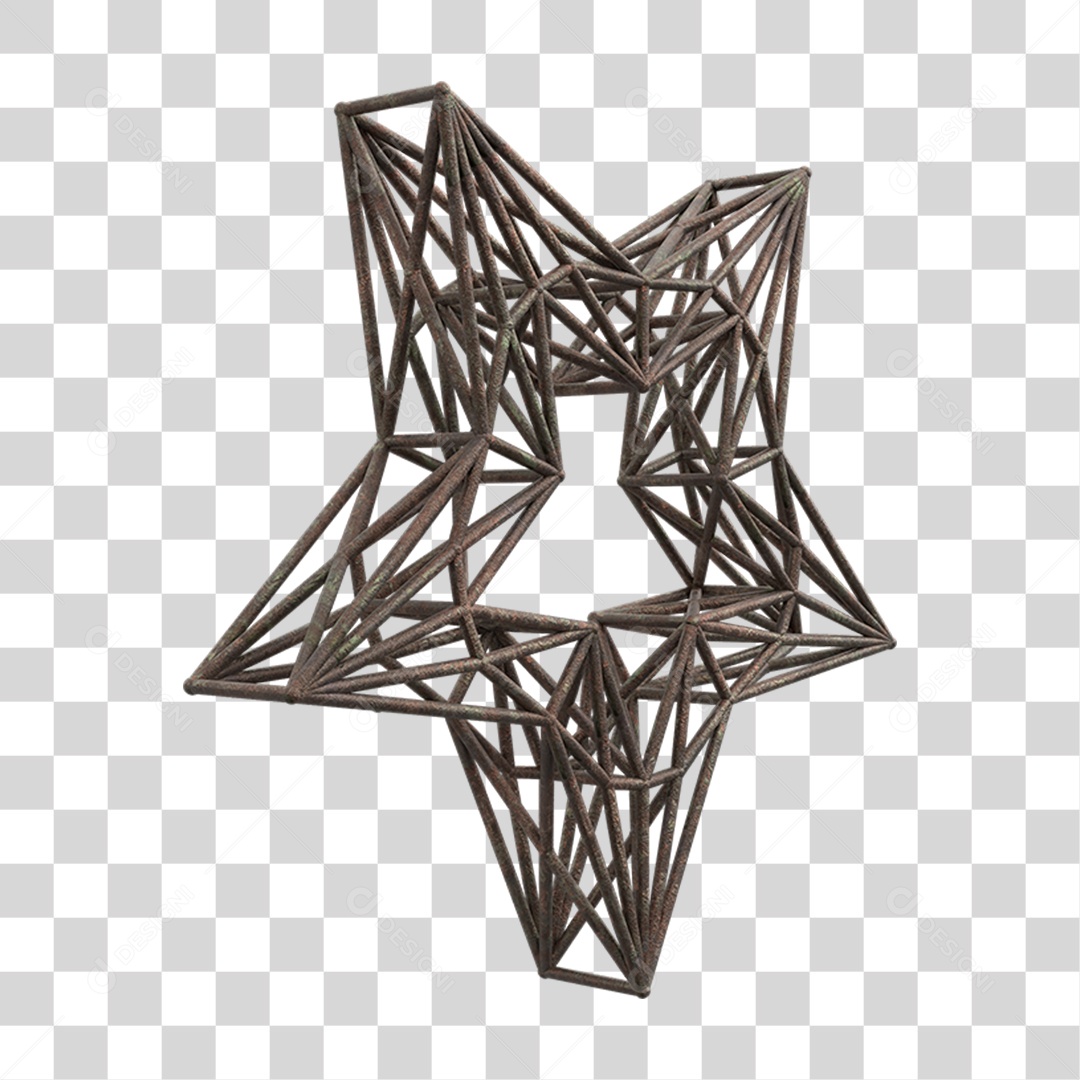 Elemento 3D Kit Painel Estrela PNG Transparente