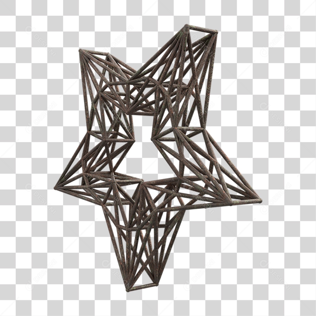 Elemento 3D Kit Painel Estrela PNG Transparente