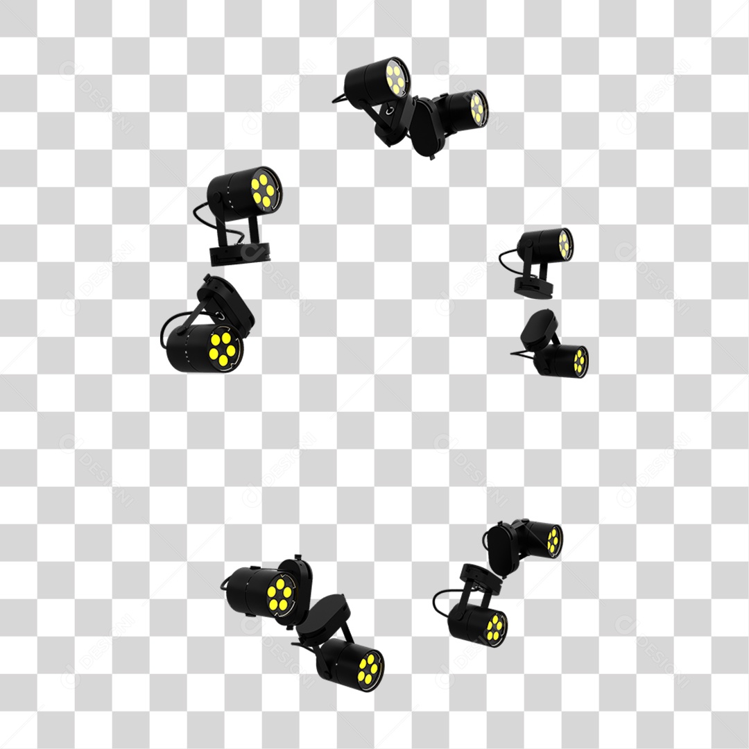 3D Element Kit Transparent PNG Light Spotlights