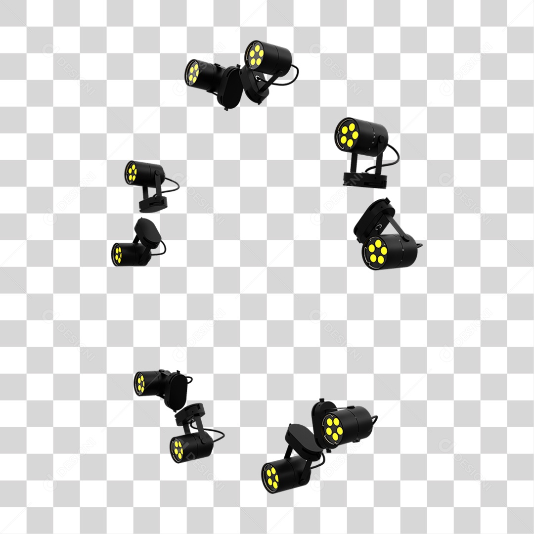 3D Element Kit Transparent PNG Light Spotlights