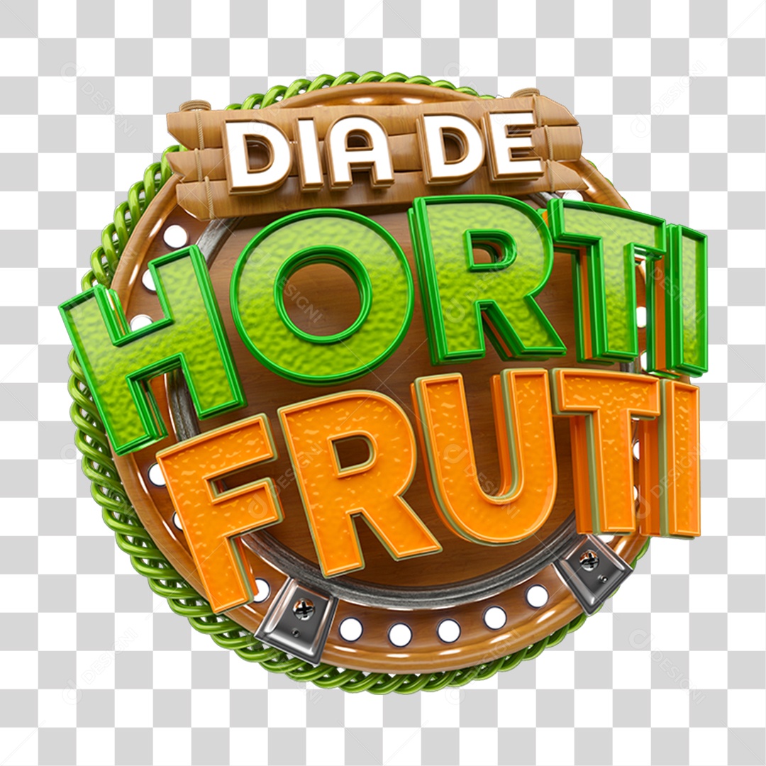 Selo 3D Dia de Hortifrúti  PNG Transparente