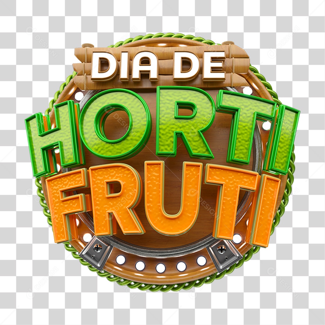 Selo 3D Dia de Hortifrúti  PNG Transparente