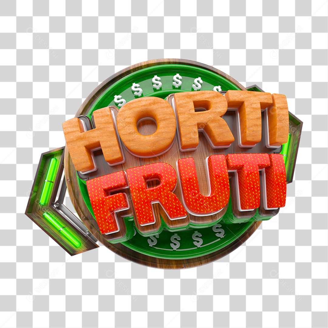 Selo 3D Hortifrúti  PNG Transparente