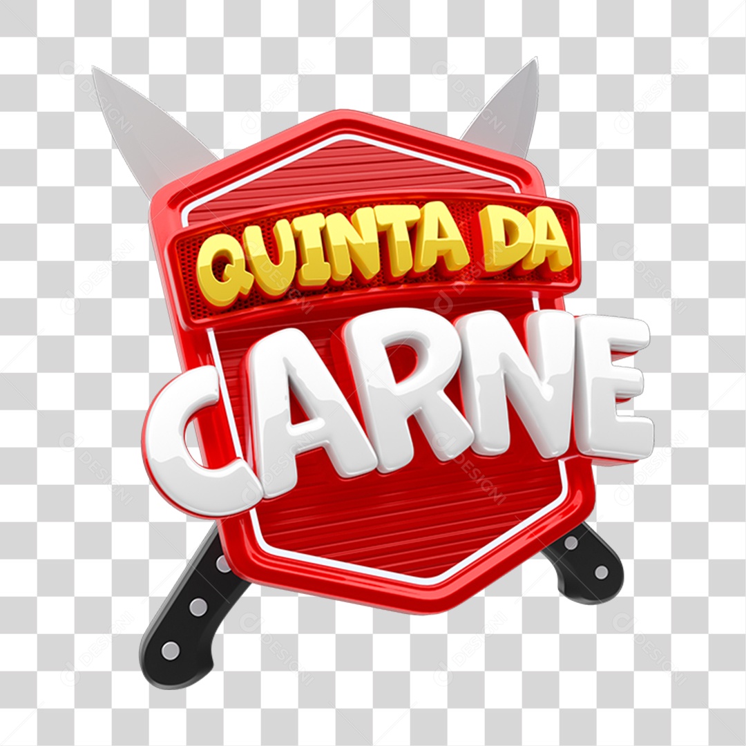 Selo 3D Quinta da Carne para Composição PNG Transparente