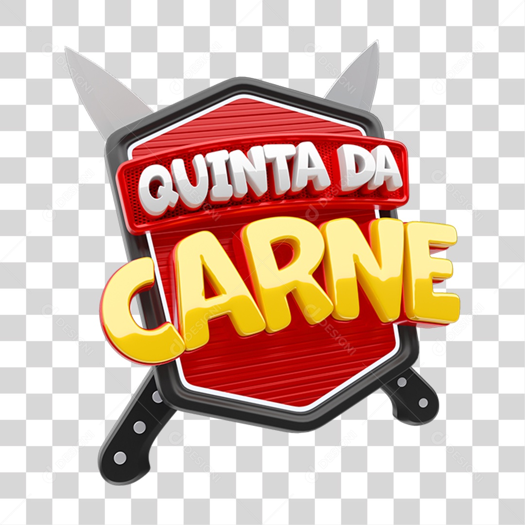 Selo 3D Quinta da Carne para Composição PNG Transparente