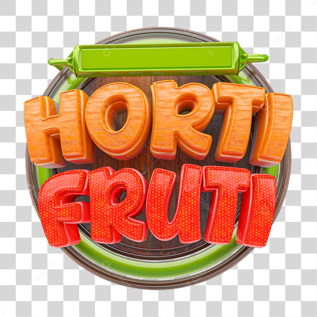 Selo 3D Hortifrúti  PNG Transparente