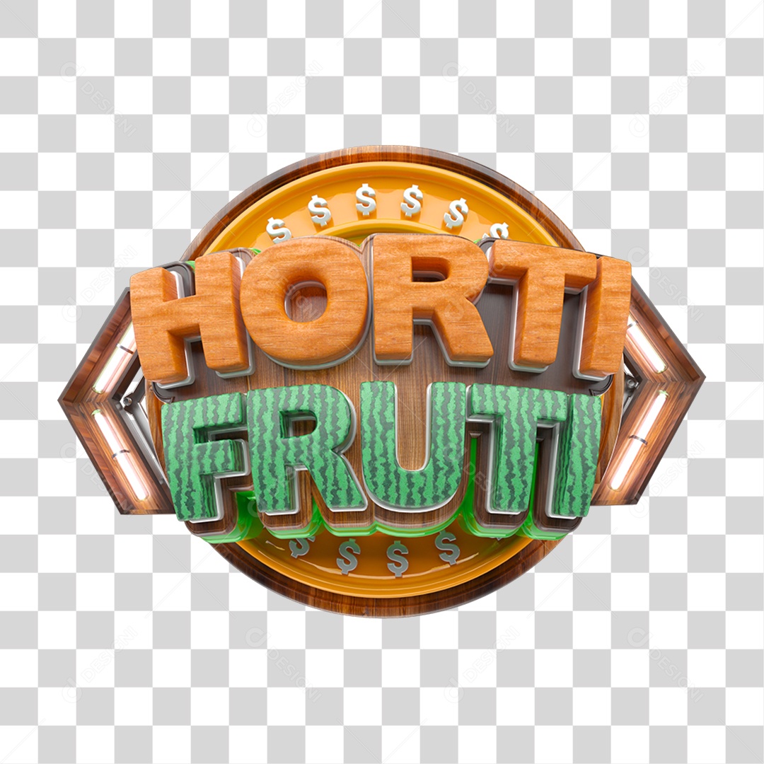 Selo 3D Hortifrúti  PNG Transparente