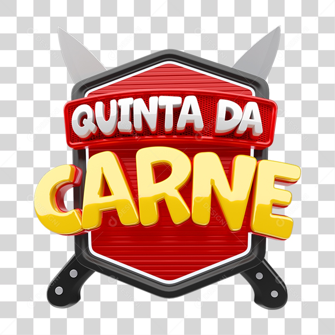 Selo 3D Quinta da Carne para Composição PNG Transparente