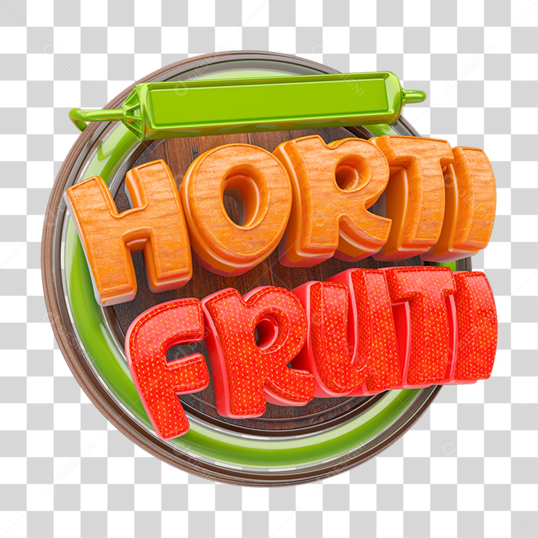 Selo 3D Hortifrúti  PNG Transparente