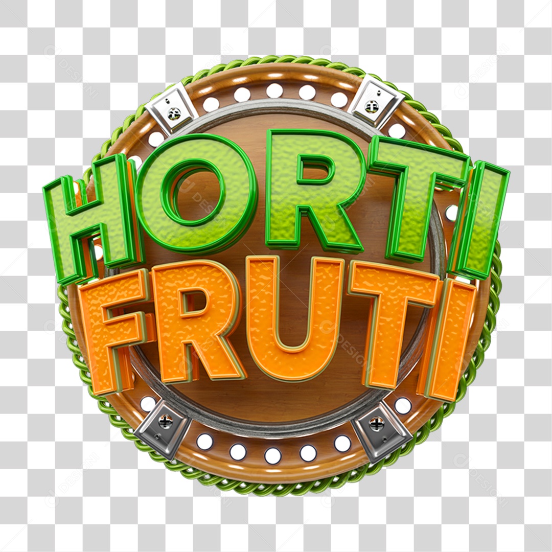 Selo 3D Hortifrúti  PNG Transparente