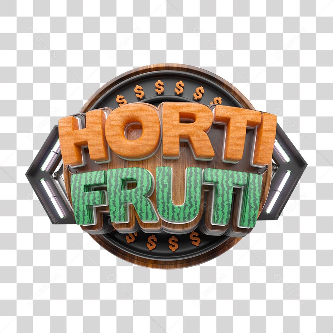 Selo 3D Hortifrúti  PNG Transparente