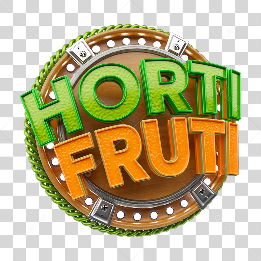 Selo 3D Hortifrúti  PNG Transparente