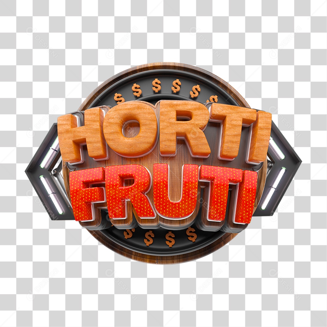 Selo 3D Hortifrúti  PNG Transparente