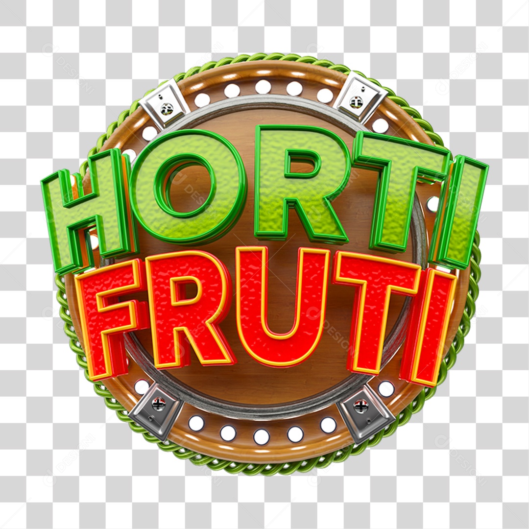 Selo 3D Hortifrúti  PNG Transparente