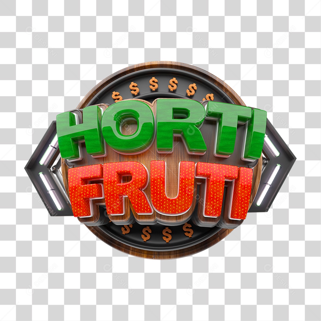 Selo 3D Hortifrúti  PNG Transparente