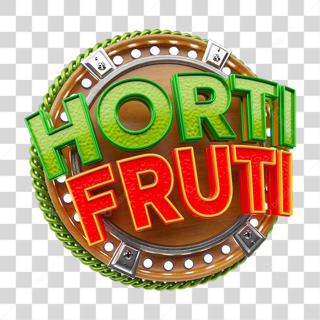 Selo 3D Hortifrúti  PNG Transparente