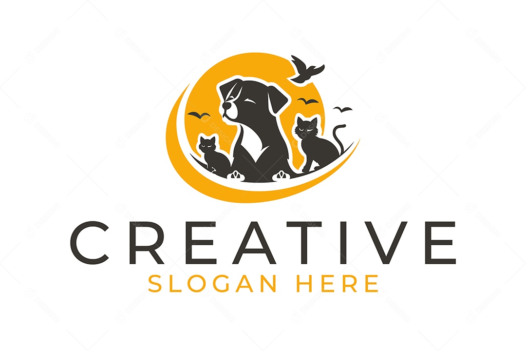 Modelo de Logotipo de Animal  PNG + AI Editável