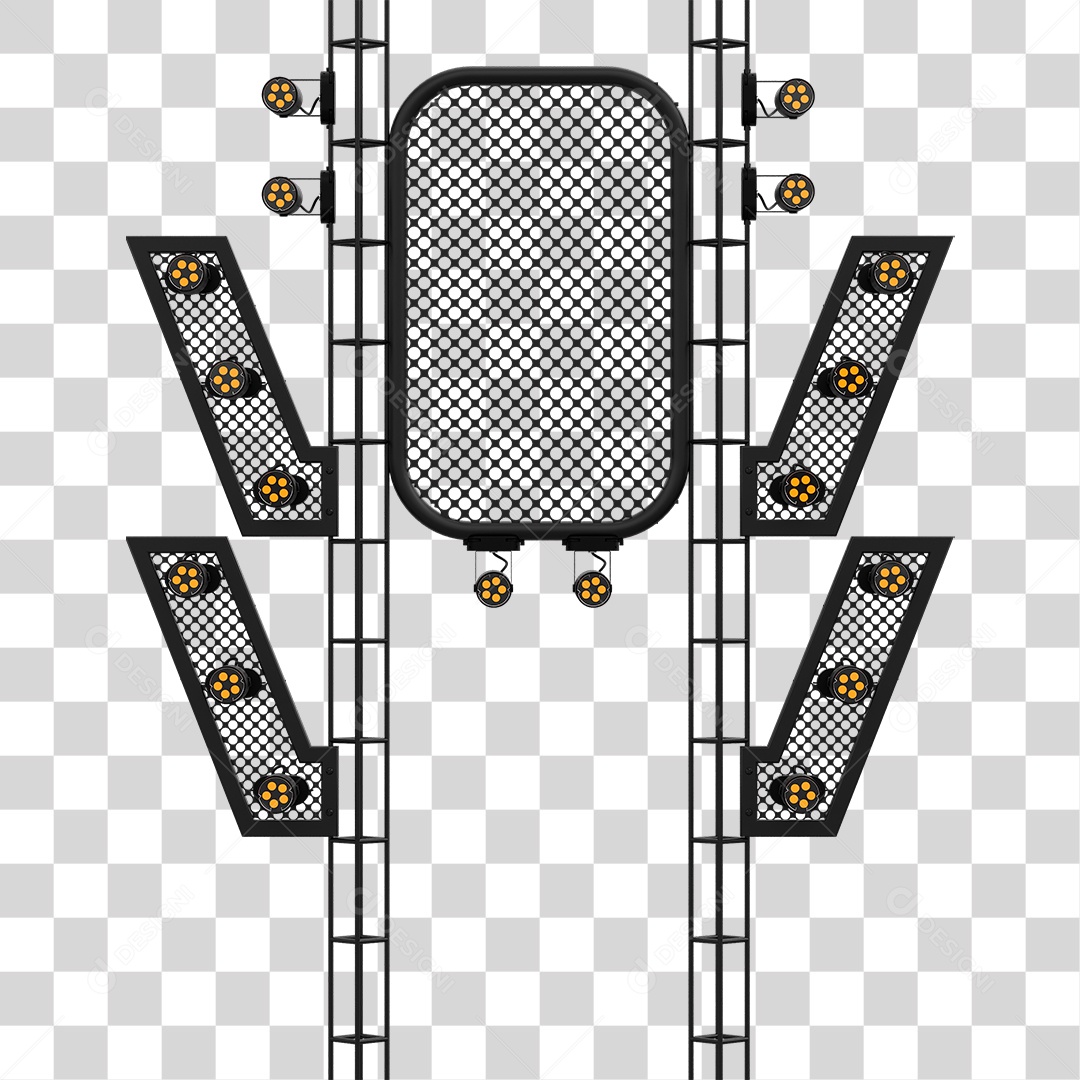 Elemento 3D Kit Painel de Luz PNG Transparente