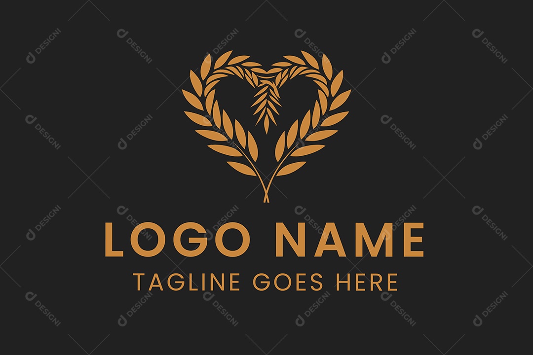 Modelo de Logotipo de Coração PNG + AI Editável