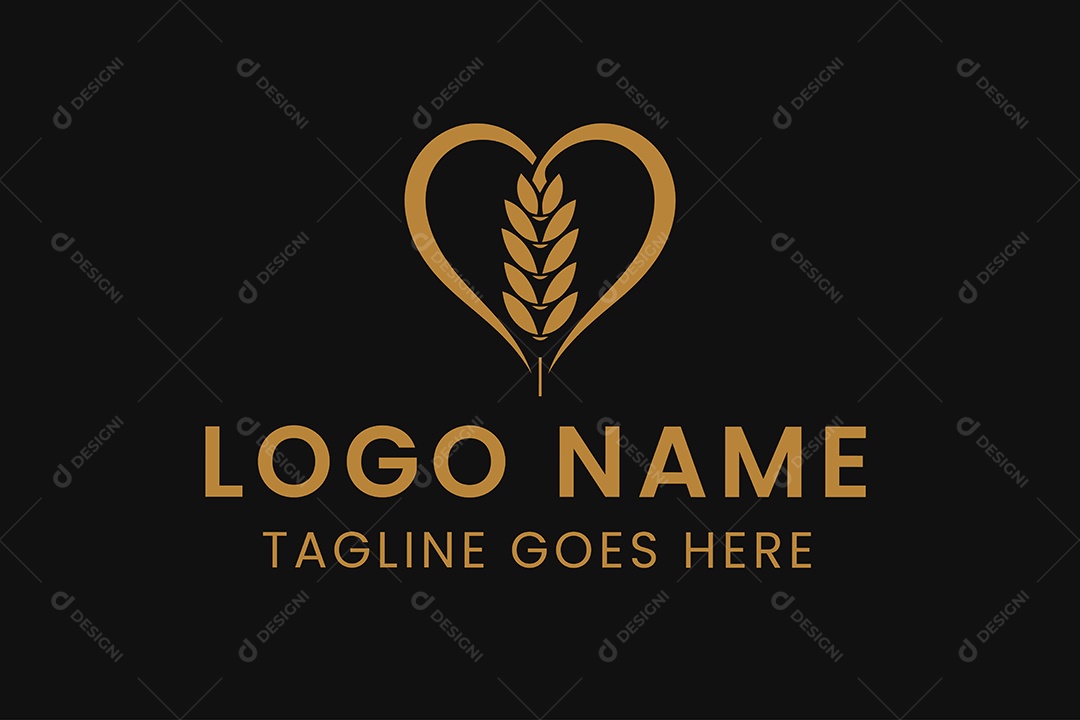 Modelo de Logotipo de Coração PNG + AI Editável