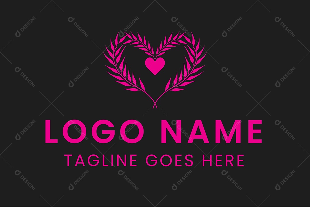 Modelo de Logotipo de Coração PNG + AI Editável