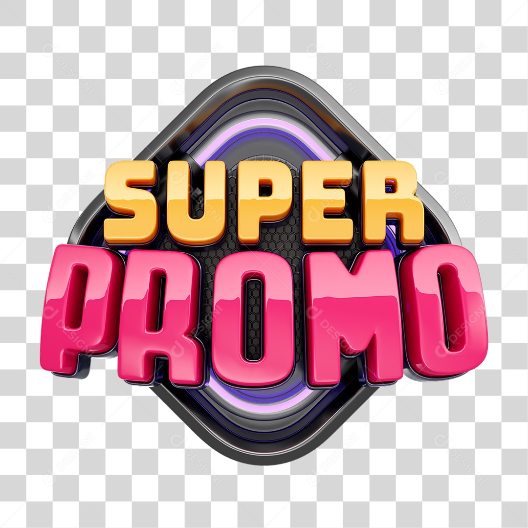 Selo 3D Super Promo PNG Transparente