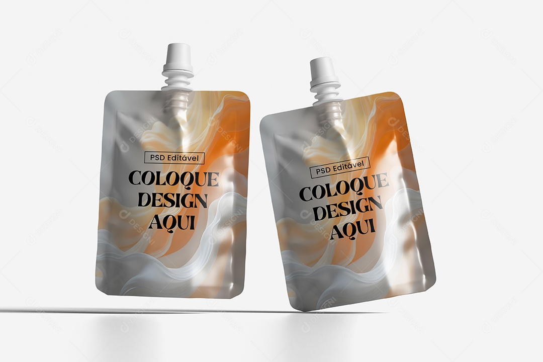 Mockup Bolsa de Bico Líquido PSD Editável