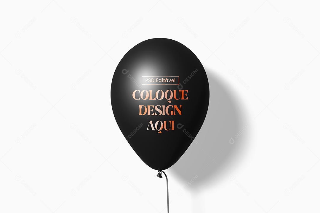 Mokcup Balão Preto PSD Editável