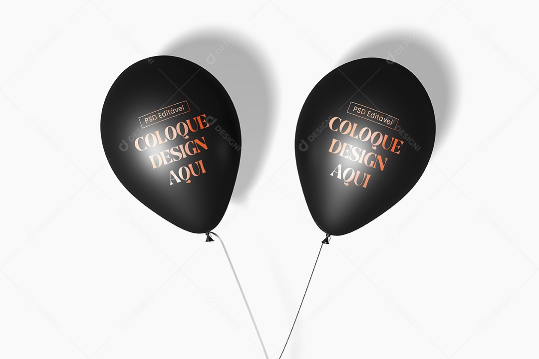 Mokcup Balões Pretos PSD Editável
