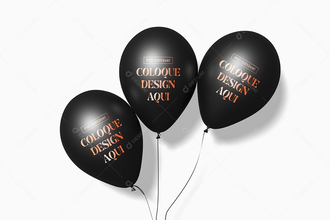 Mokcup Balões Pretos PSD Editável