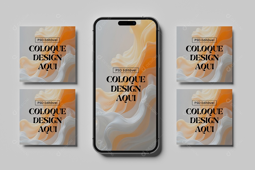Mockup de Celular Post Instagram PSD Editável