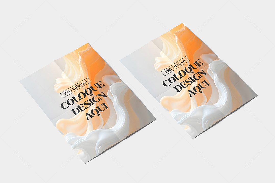 Mockup Panfleto Mesa Escritorio Madeira PSD